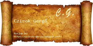 Czirok Gergő névjegykártya