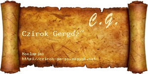 Czirok Gergő névjegykártya